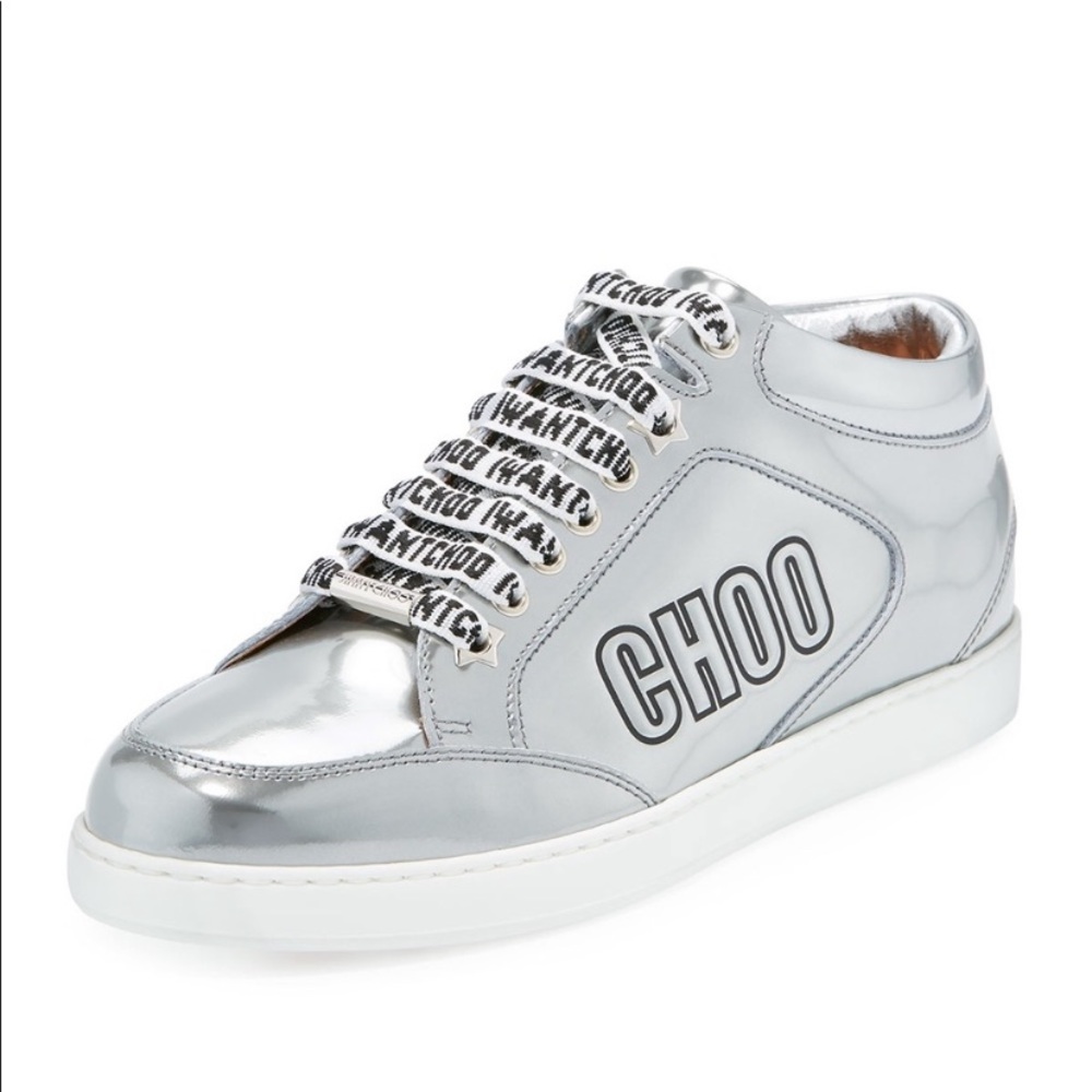 Jimmy choo Metallic Leather Logo Sneakers 7